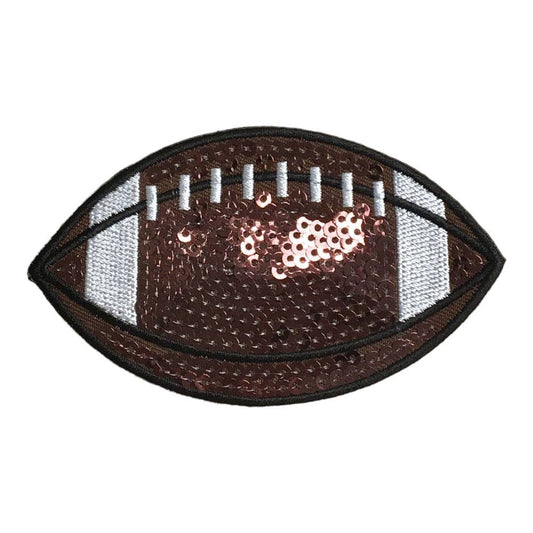 3" Sequin - Football - Iron on Applique - Embroidered Patch - 1143986-A