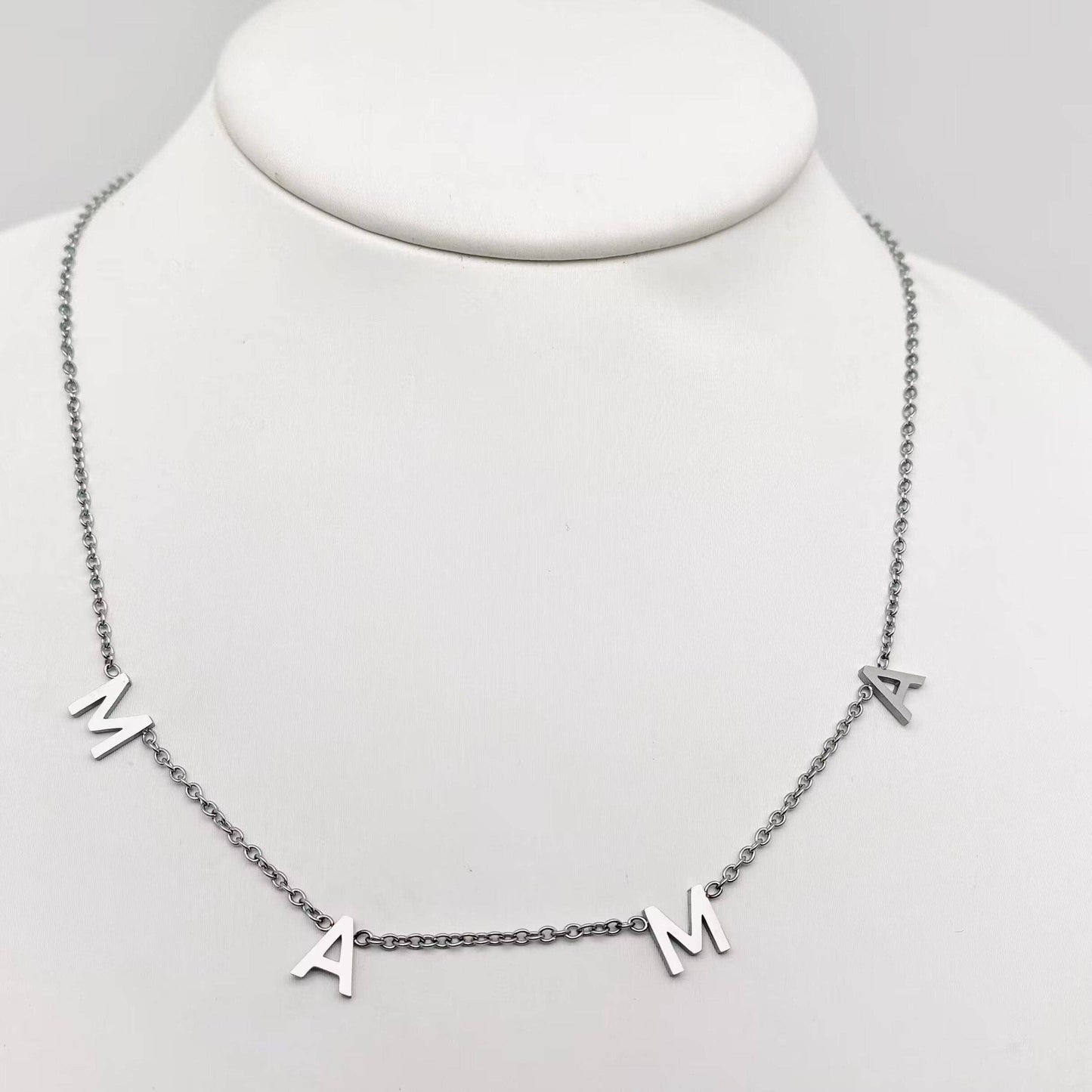 MAMA Stainless Steel Chain Necklace: Rose Gold