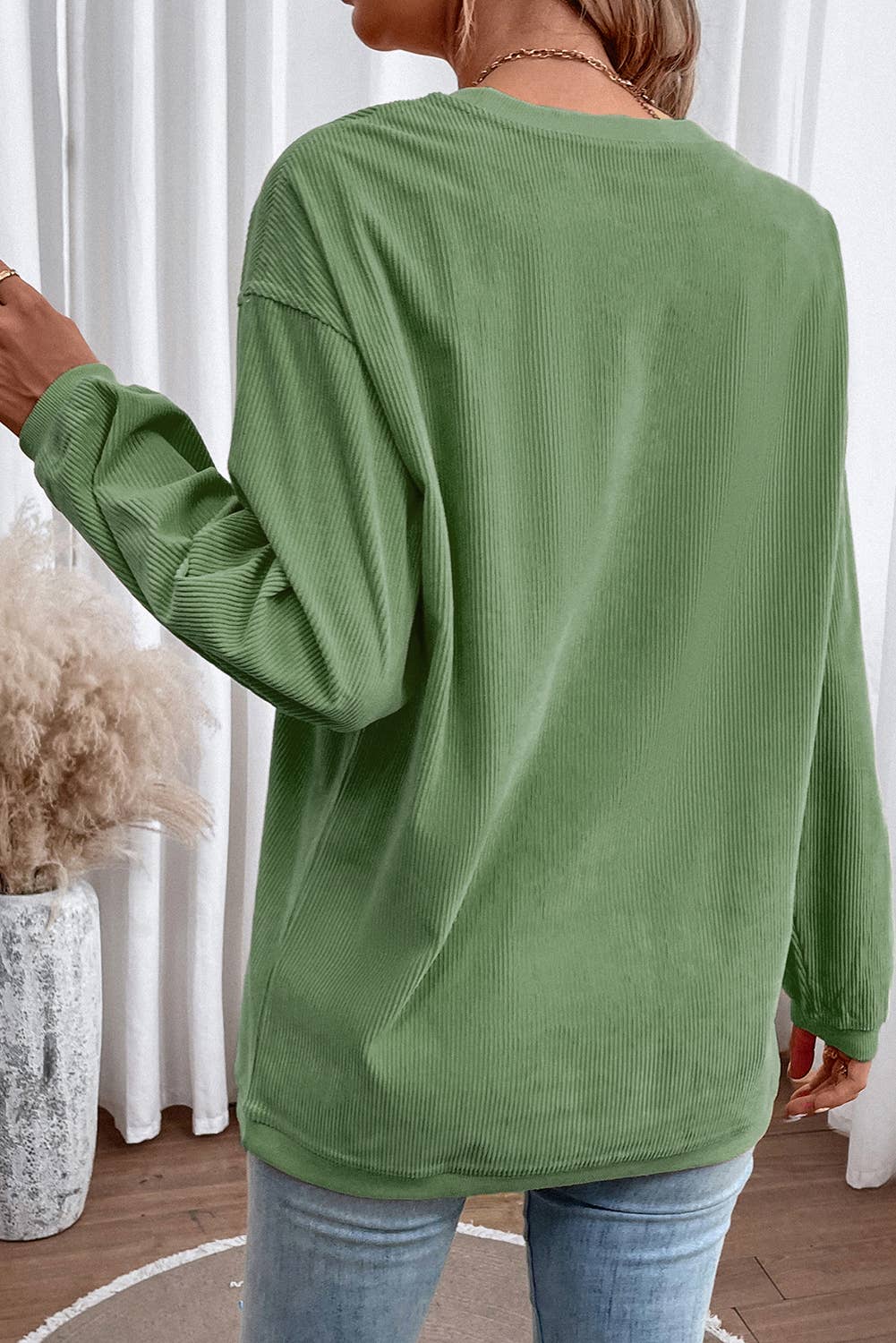 Merry & Bright Sequin Christmas Corduroy Sweatshirt |M