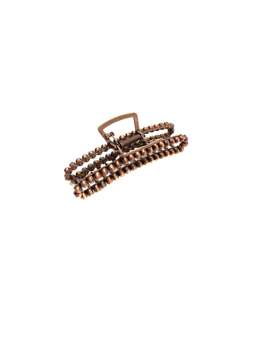 Western Navajo Pearl Hair Claw: Copper