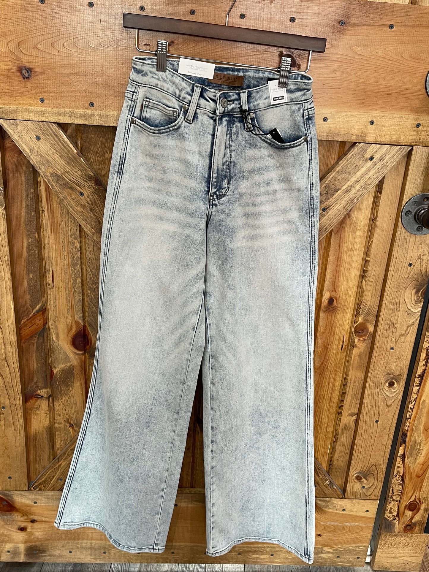 Judy Blue Tummy Control: Retro Wide Leg Denim.