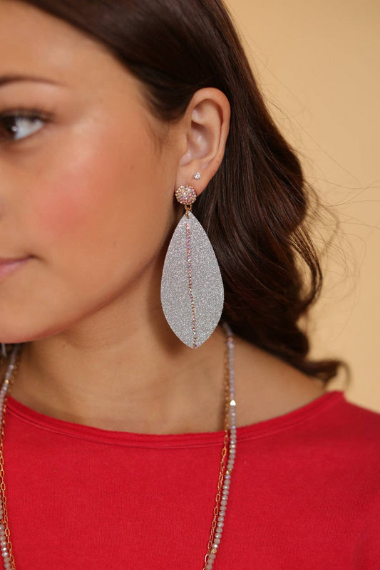 Let's Sparkle Rain Drop Earrings with Silver: Silver / One Size