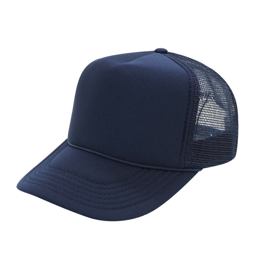 Nissun Classic Trucker Baseball Hats Caps Foam Mesh Blank Solid Two Tone Snapback Adult Youth: Navy