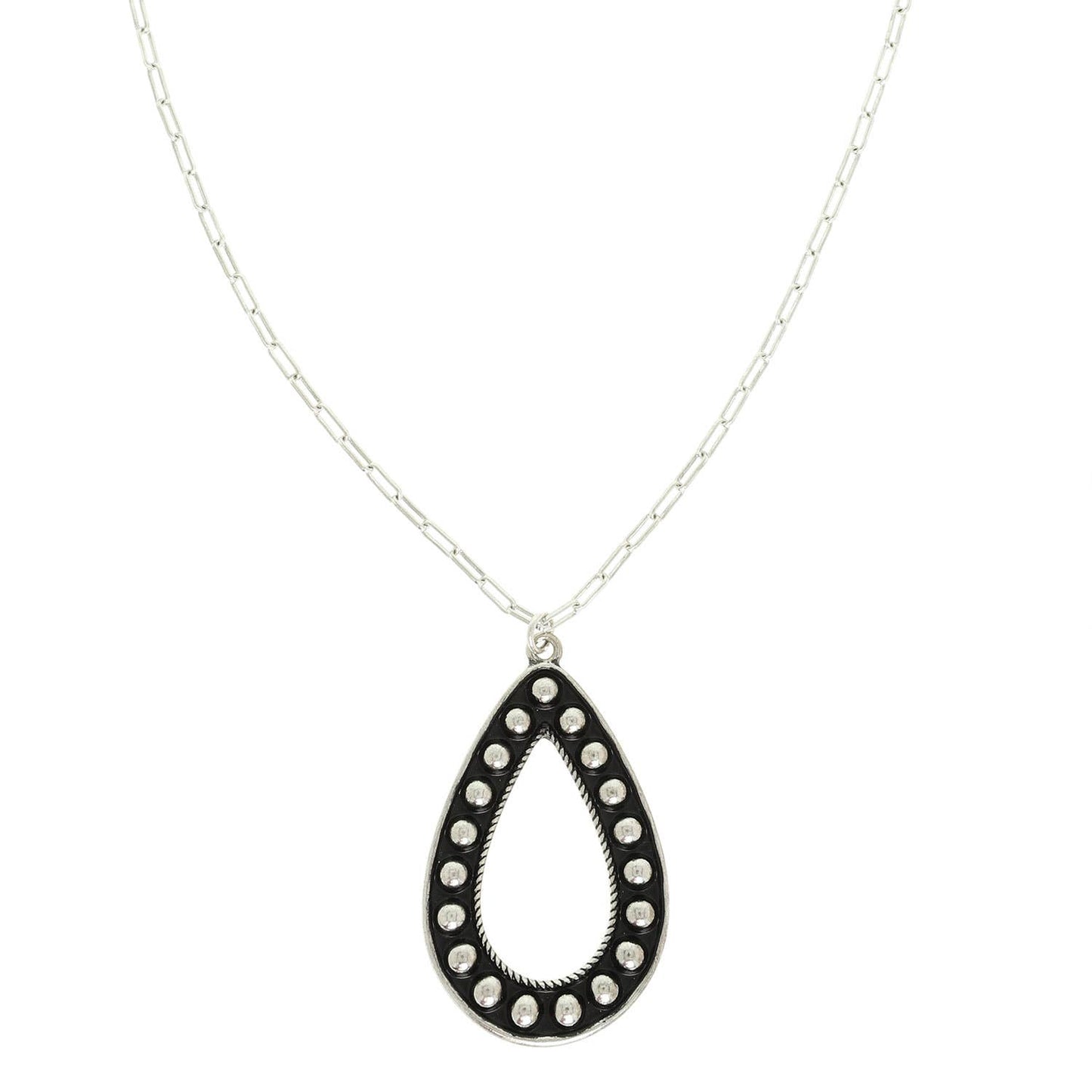 Western Teardrop Bubble Pendant Necklace