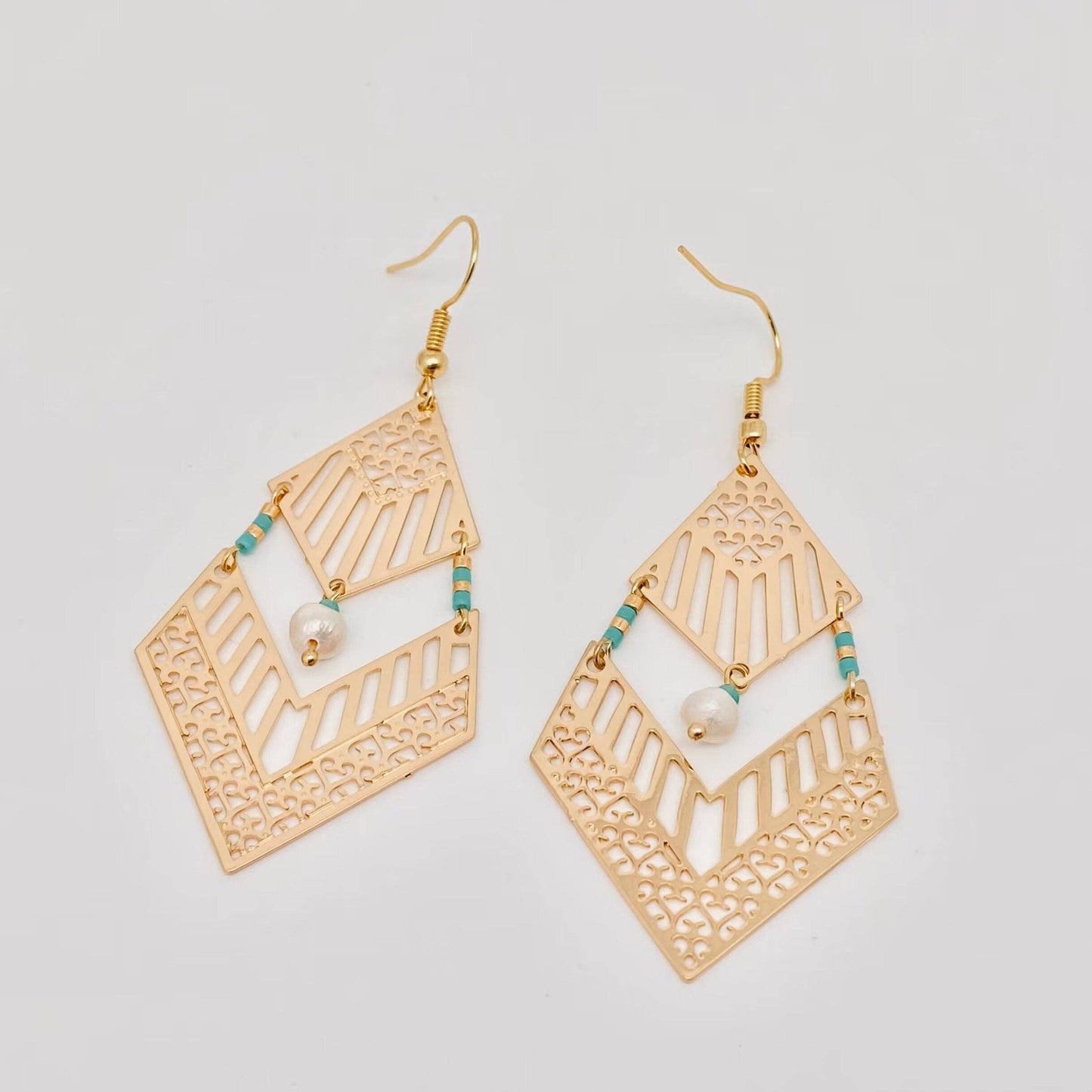 Bohemian Geometric Charm Dangle Earrings