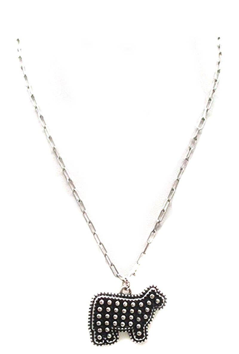 Western Tiny Bubble Cow Necklace