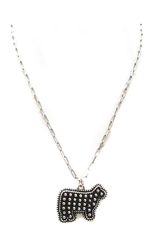 Western Tiny Bubble Cow Necklace