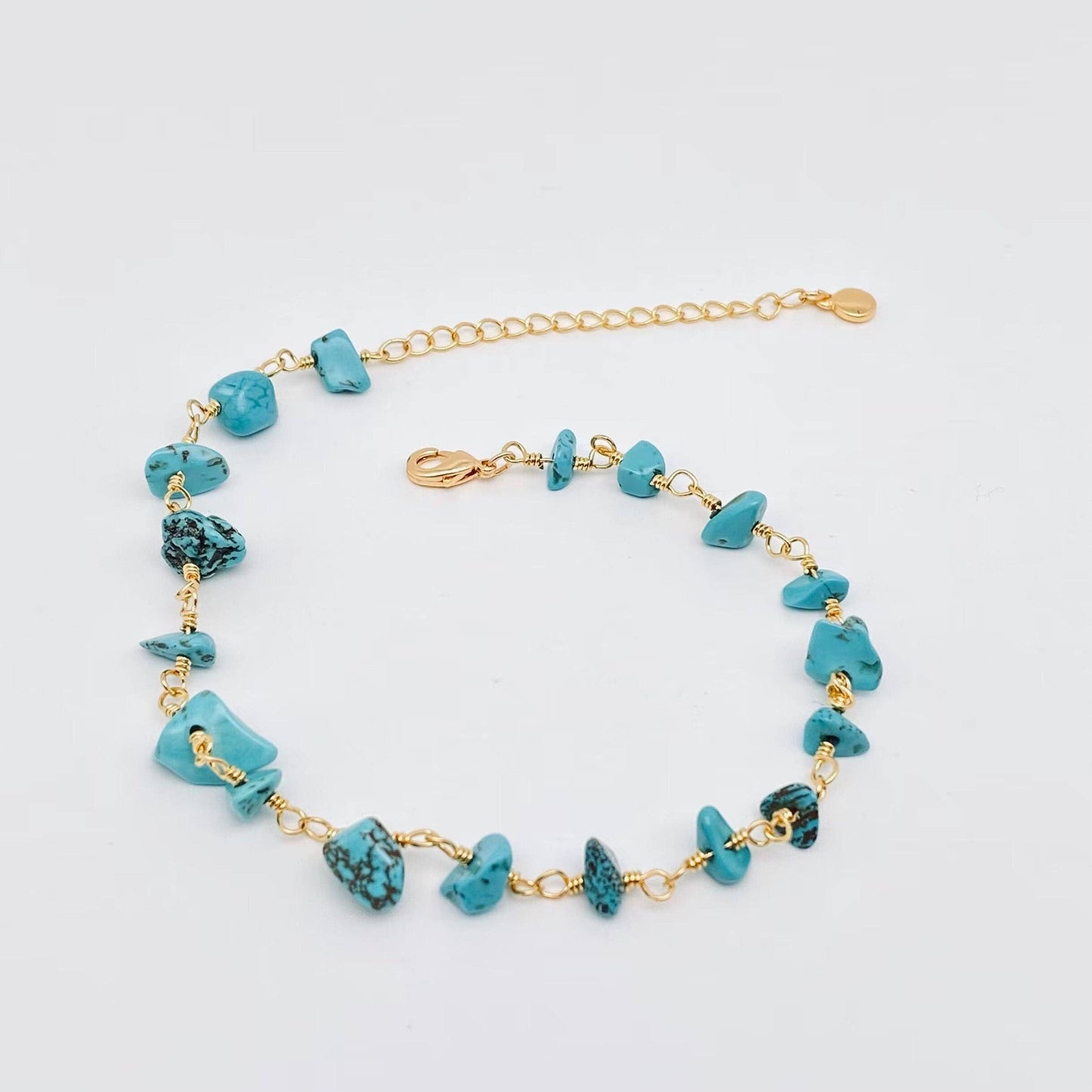 Turquoise Irregular Gravel Anklet
