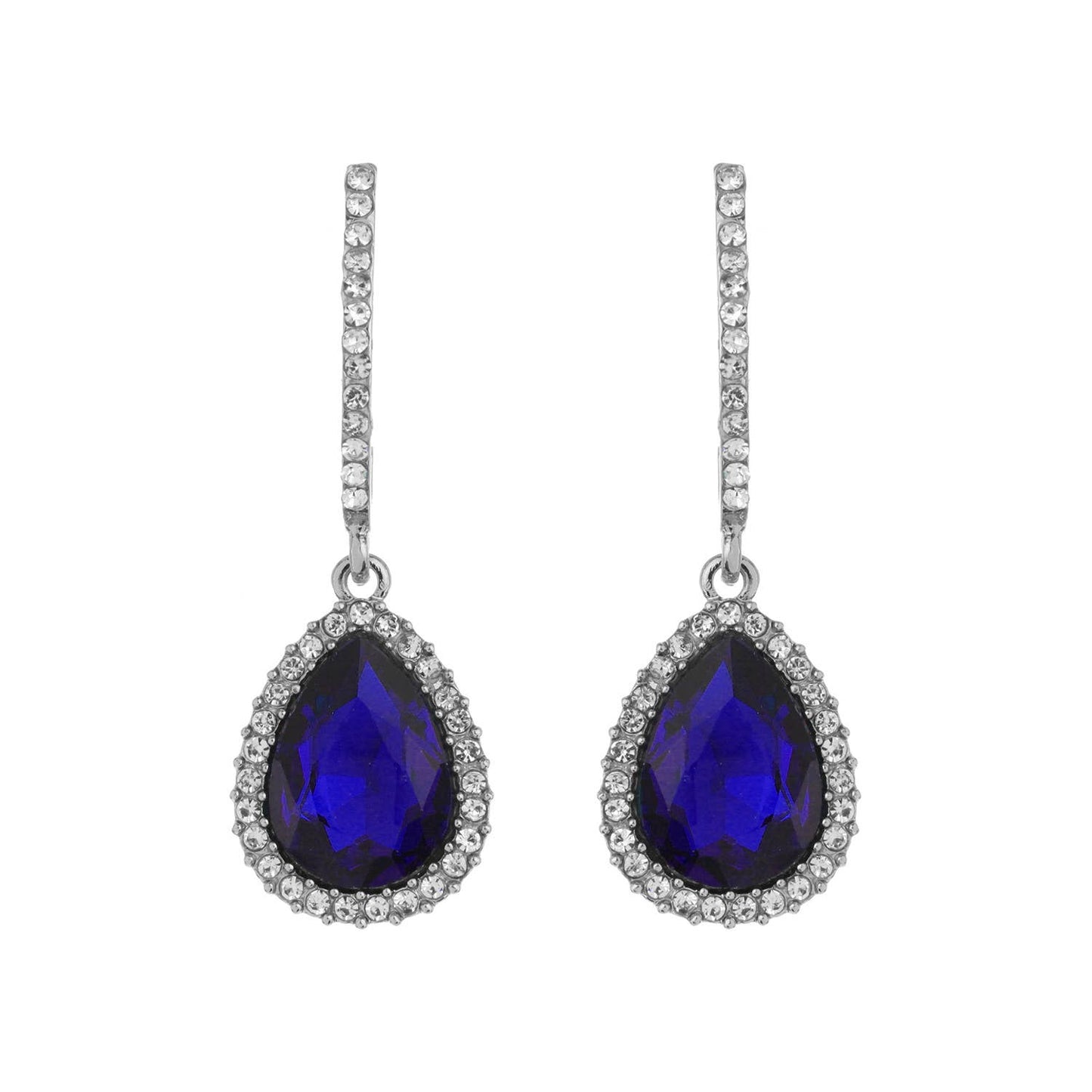 Rhinestone Teardrop Crystal Drop Dangle Earrings: Iridescent