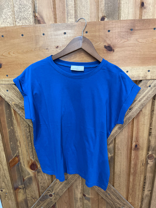 Blue Folded short sleeve t-shirt