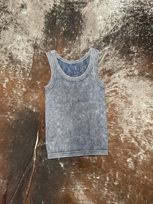 Steel Blue Ribbed Tank