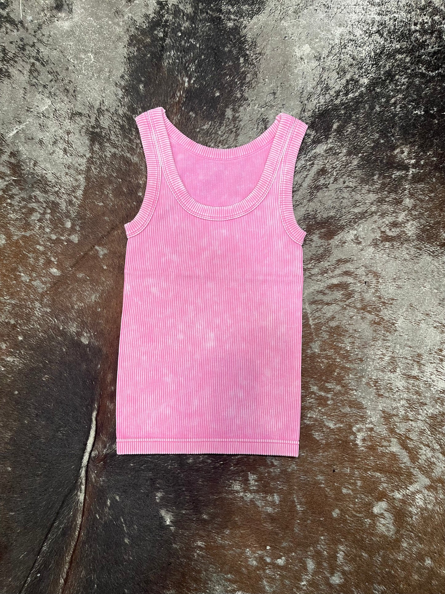 Pink Ribbed Tank