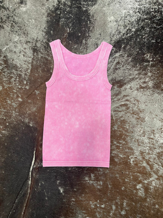 Pink Ribbed Tank