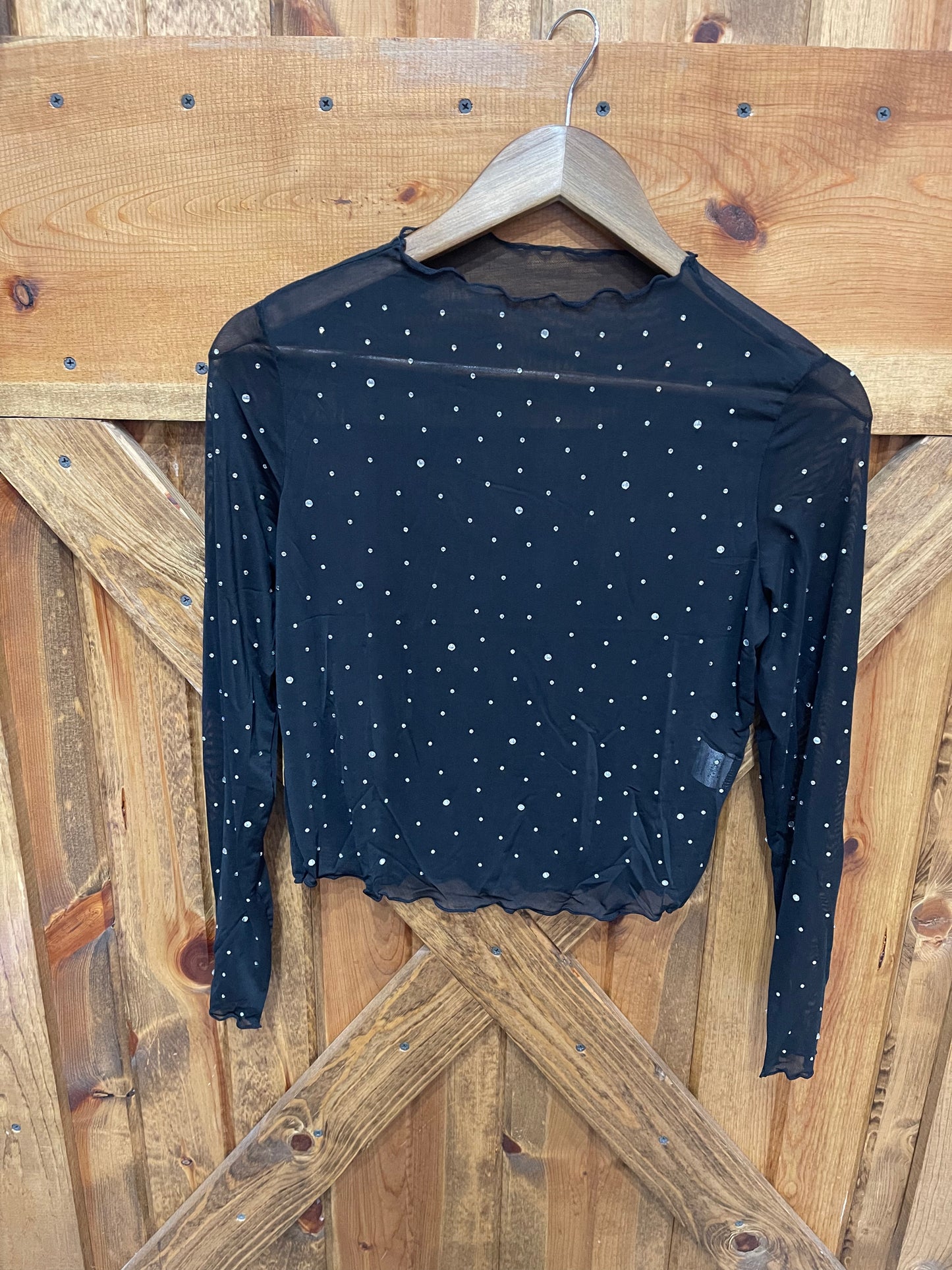 Rhinestone Mesh Top