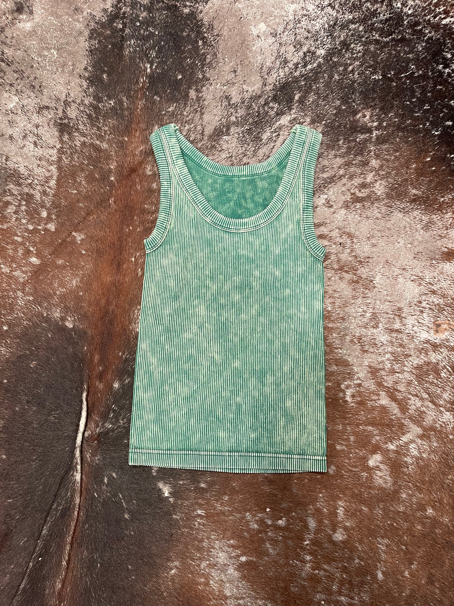 Green Ribbed Tank