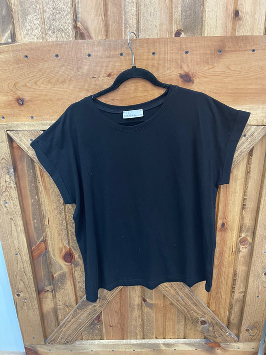 Plus Size Plain Black Tee