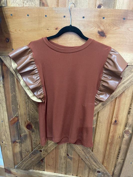 Leather Flutter Tee