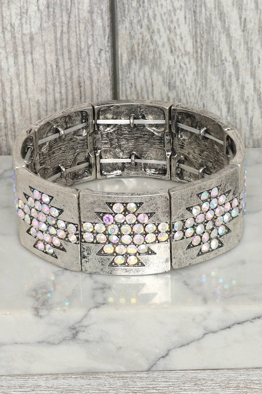 Western Geometric Crystal Stretch Bracelet