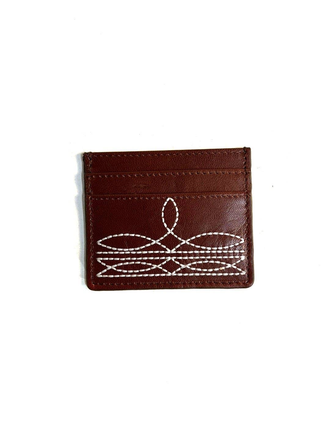 WESTERN GENUINE LETHER BOOT STITCH CARD HOLDER: TURQUOISE