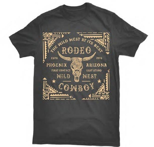 Steer Head Rodeo Cowboy Western Graphic Tee: S
