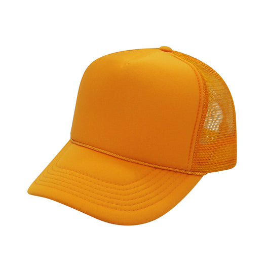 Nissun Classic Trucker Baseball Hats Caps Foam Mesh Blank Solid Two Tone Snapback Adult Youth: Gold