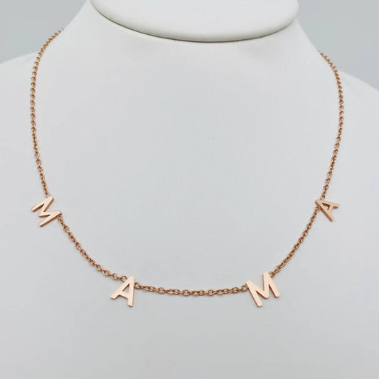 MAMA Stainless Steel Chain Necklace: Rose Gold