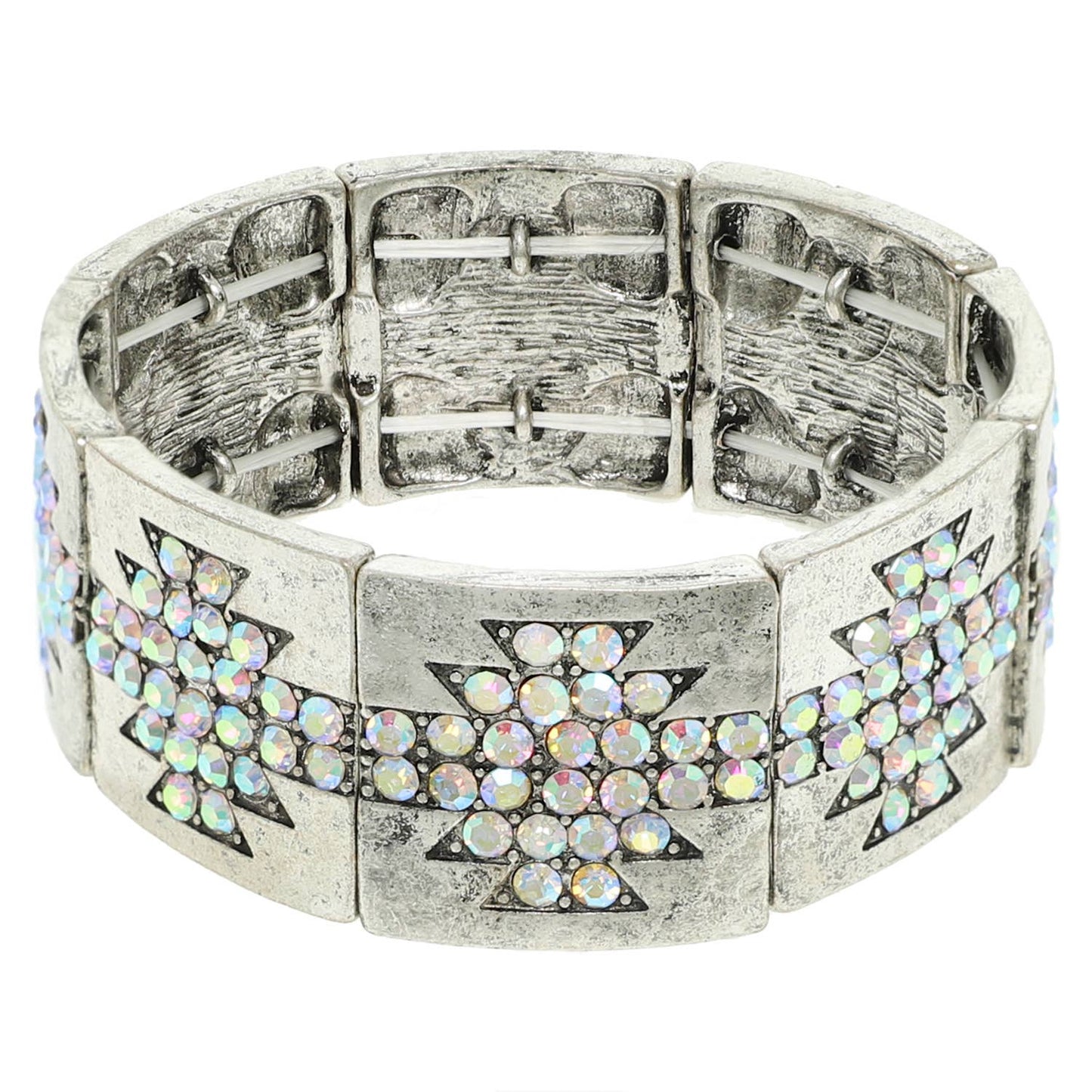 Western Geometric Crystal Stretch Bracelet