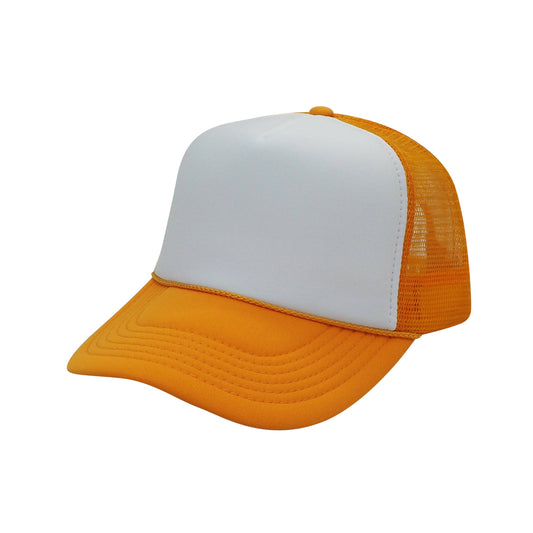 Nissun Classic Trucker Baseball Hats Caps Foam Mesh Blank Solid Two Tone Snapback Adult Youth: Gold/White