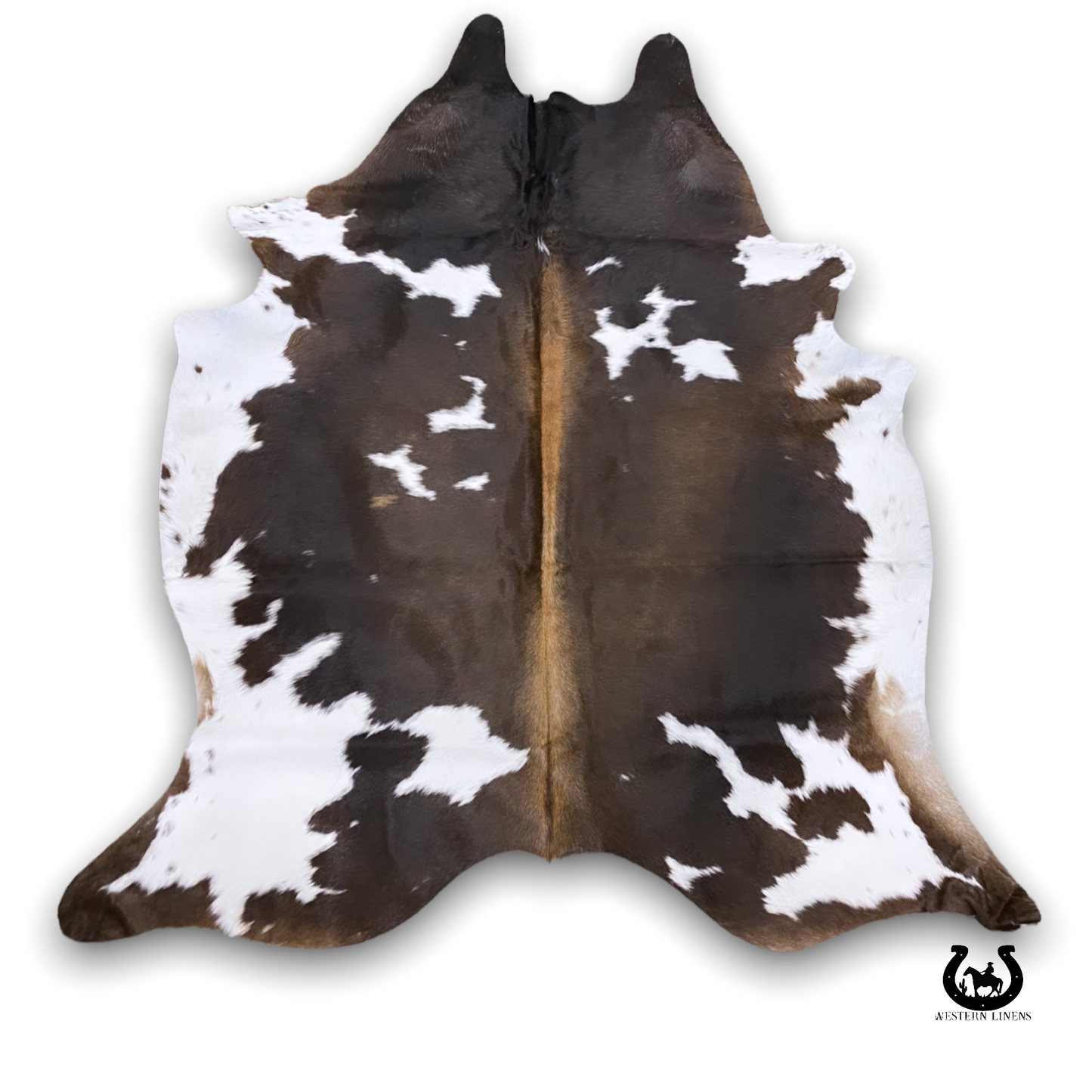 Dark Brown & White Cowhide Area Rug