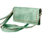 Studded Genuine Leather Wallet with strap