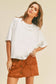 Blank Long Cropped Short Sleeve T-Shirt: VANILLA / L