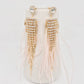 Pink Feather Rhinestone Tassel Earrings: 4# Pink Feather