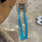 Turquoise long fringe earrings