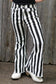 BLACK & WHITE DENIM STRIPE PANTS.  XS