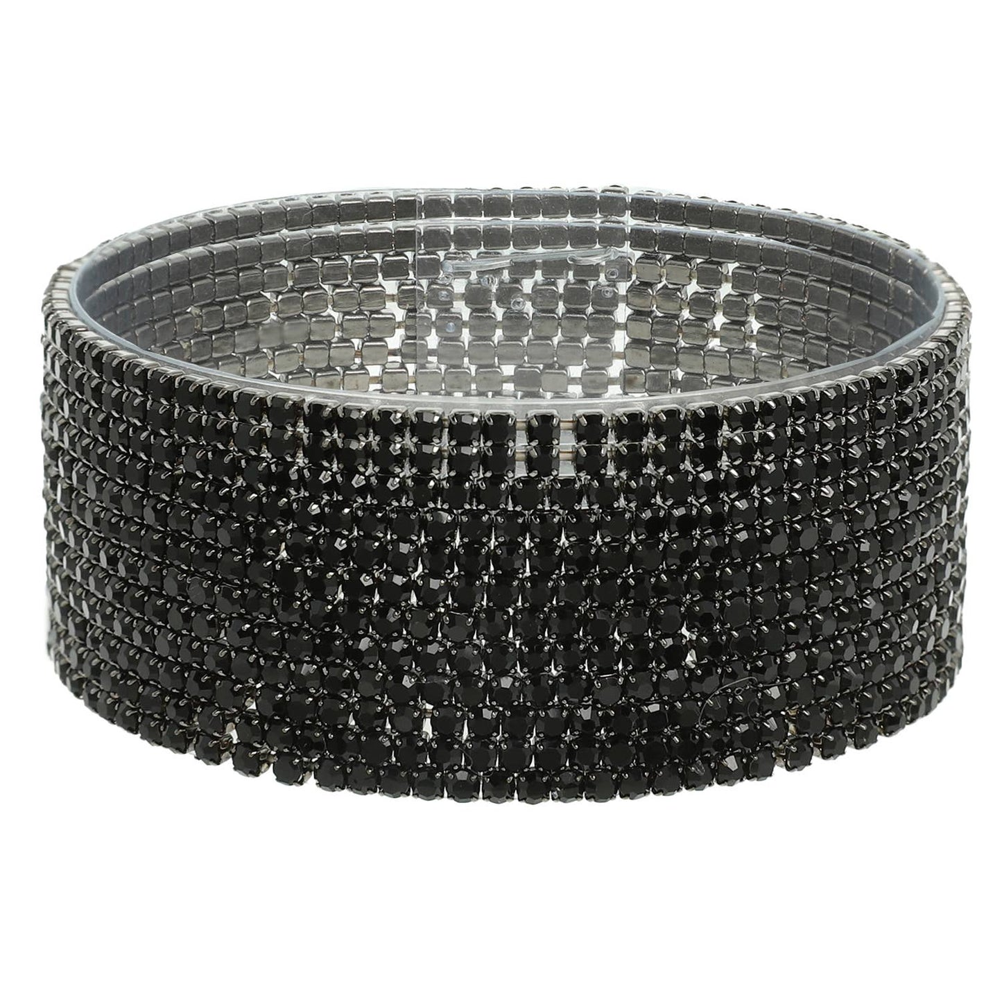 Rhinestone Embellished Stretch Bracelet Set : Gold