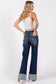 P1313F-DK MID RISE COMFORT RELAXED FLARE W/ CUFFED HEM: 1/24