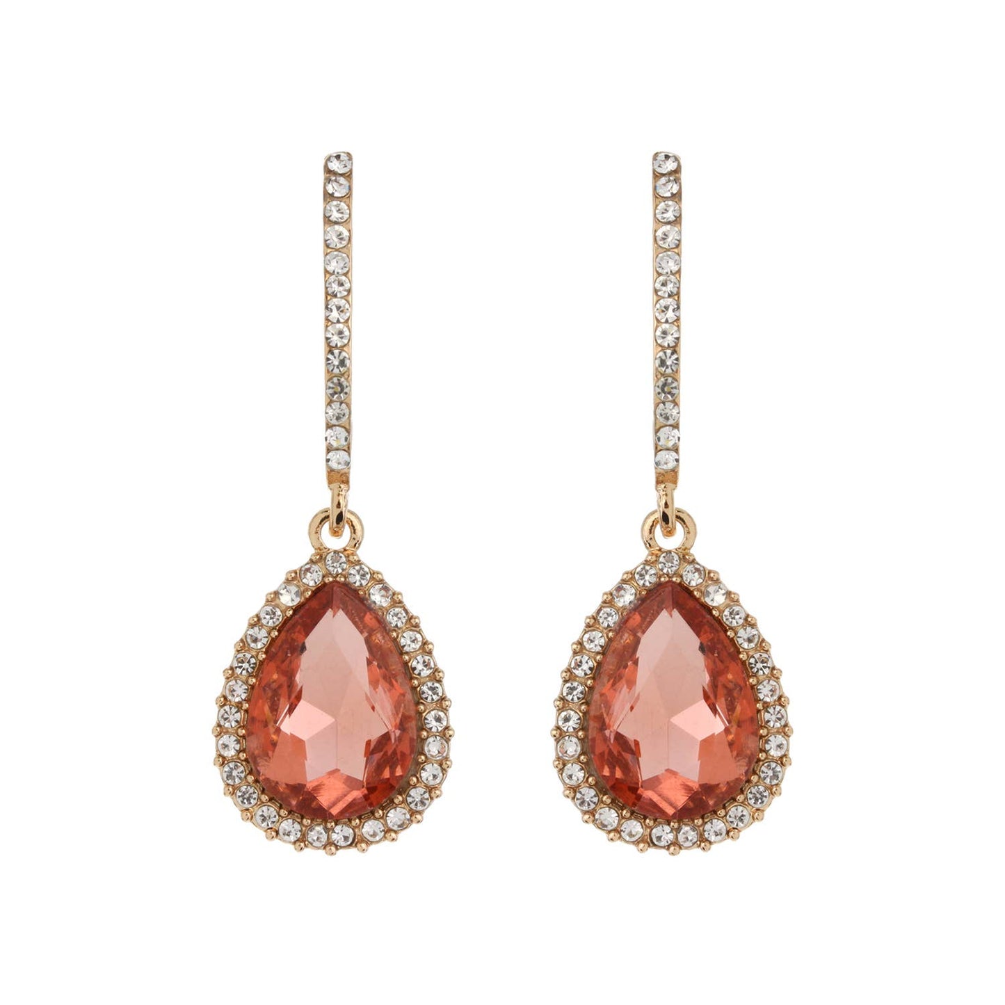 Rhinestone Teardrop Crystal Drop Dangle Earrings: Iridescent
