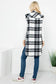 Wool Like Plaid Print Long Vest: Beige Off White