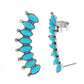 Western Turquoise Curved Ear Cuff Earrings