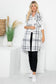 Wool Like Plaid Print Long Vest: Beige Off White