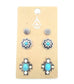 Western 3 Pair Turquoise Earring Set: TURQUOISE
