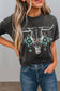 Western Aztec Bull Head Skull Graphic Tee | S-XL: As shown / Missy / XL