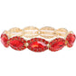 Crystal Gemstone Petal Cut Cluster Bracelet: Gold Iridescent