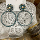 Turquoise diamond hoops!