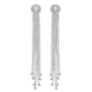 Crystal Rhinestone Tassel Long Drop Earrings: Black