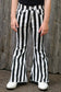 BLACK & WHITE DENIM STRIPE PANTS.  L