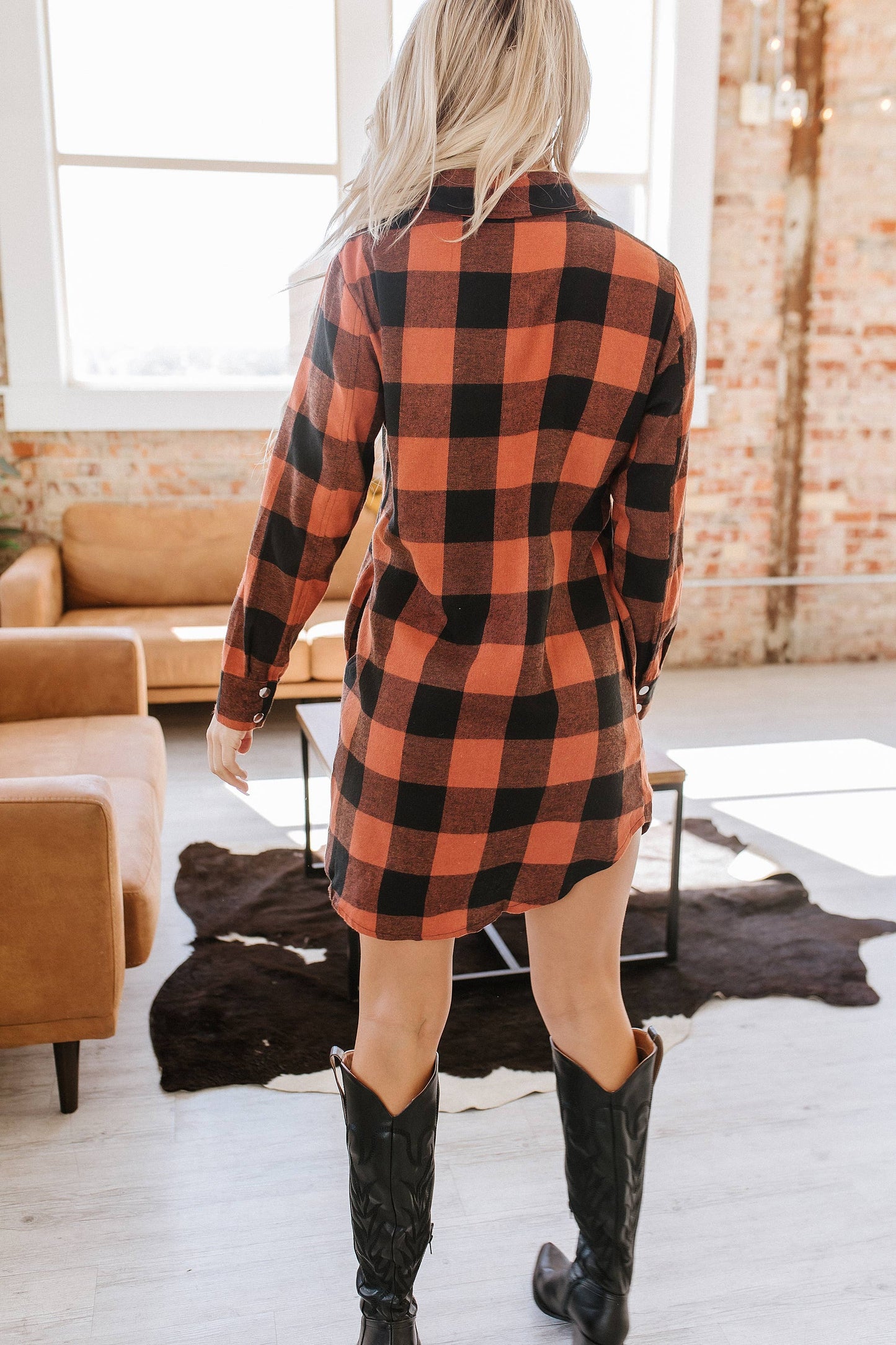 Yule Plaid Button Down Shacket 2XL / Brown