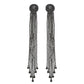Crystal Rhinestone Tassel Long Drop Earrings: Black