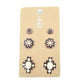Western 3 Pair Turquoise Earring Set: TURQUOISE
