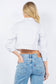Rhinestone Crop Denim Jacket: Med Wash / M